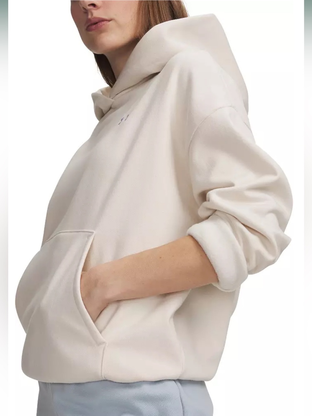Under Armour Women’s Icon Fleece Hoodie in Stone/White